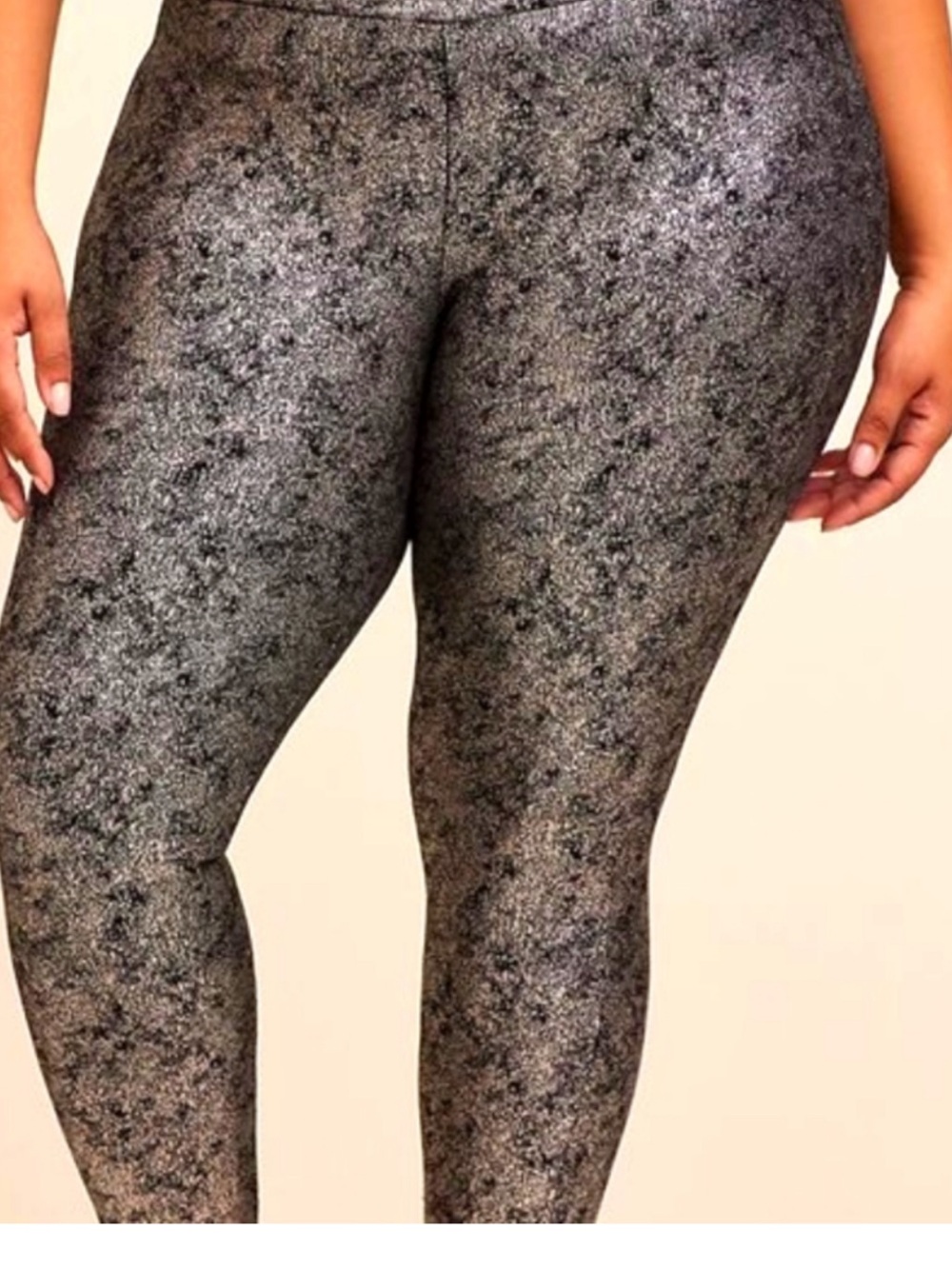 Torrid Crackle Foil Metallic Bronze Black Leggings Full Length NWOT 2X